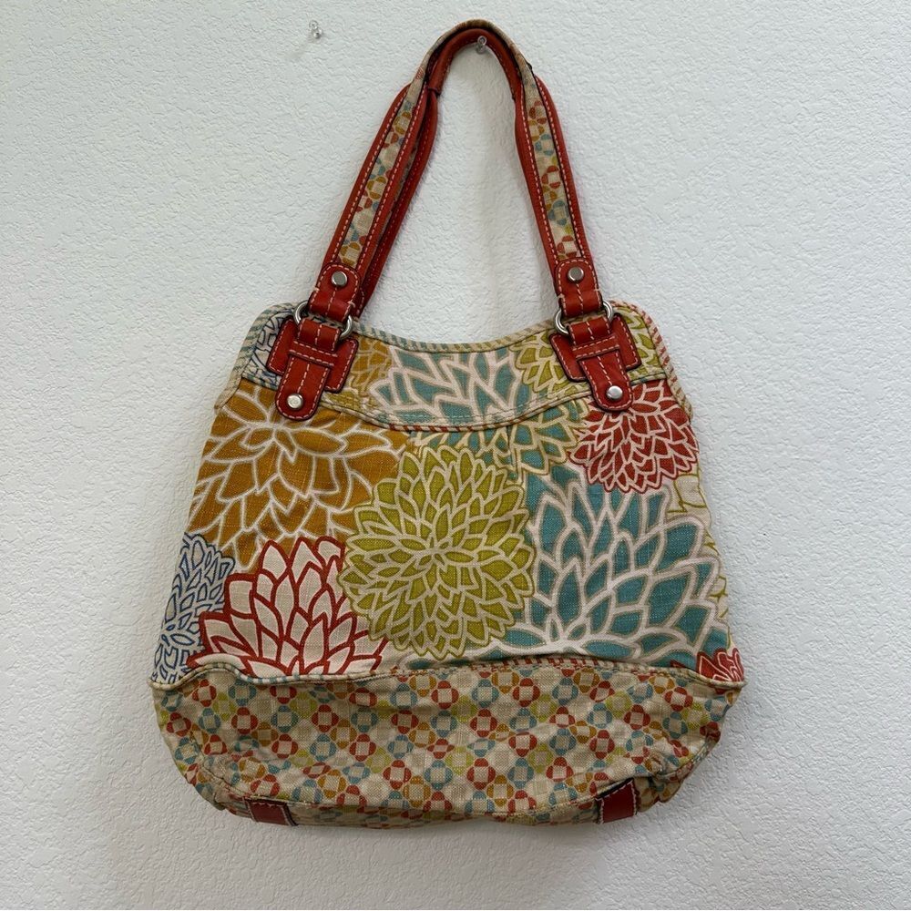 Fossil Multicolored Floral Pattern Canvas Shoulde… - image 6